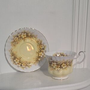 Vintage Royal Albert Melody Series "Duet" bone china teacup and saucer